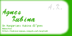 agnes kubina business card